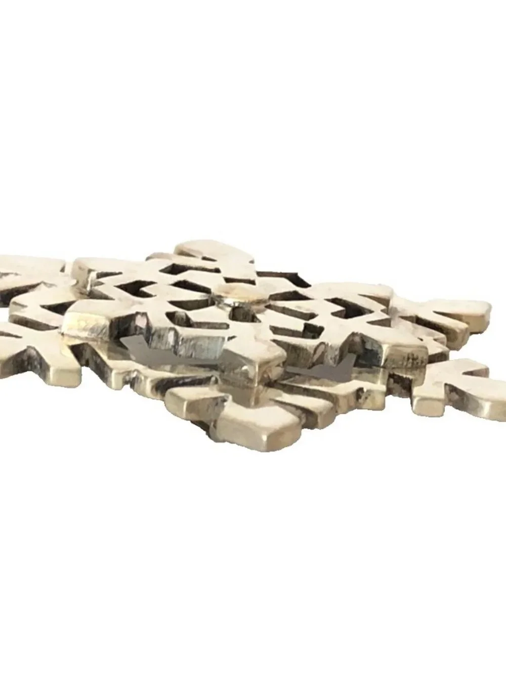 Snowflake Taxco Mexico Layered Sterling Silver 925 Pin Brooch 2.25
